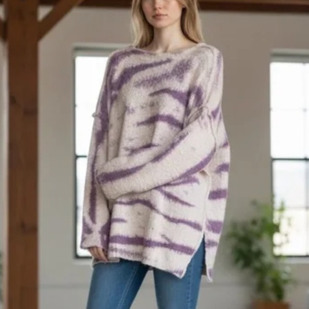 Free People Movement Fuzzy Oversized Sweater NWOT
